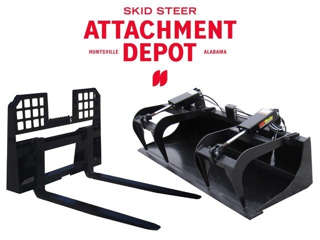 72" Solid Bottom Grapple Grease & 48 Walk Through Pallet Forks Combo QuickAttach