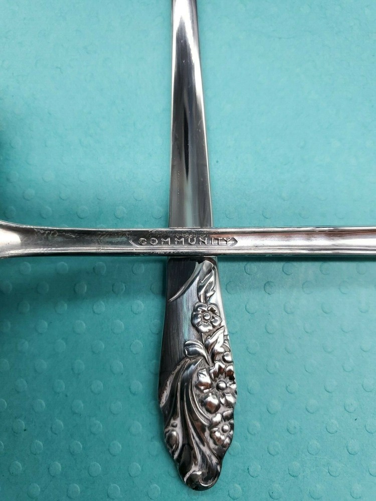 Oneida EVENING STAR SOLID SERVING SPOONS Set of 2