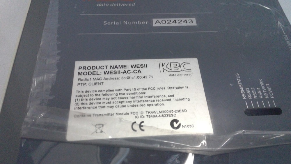 KBC Wes2HT-AC-CA 5 GHz iPoint-to- Multipoint Wireless Ethernet System