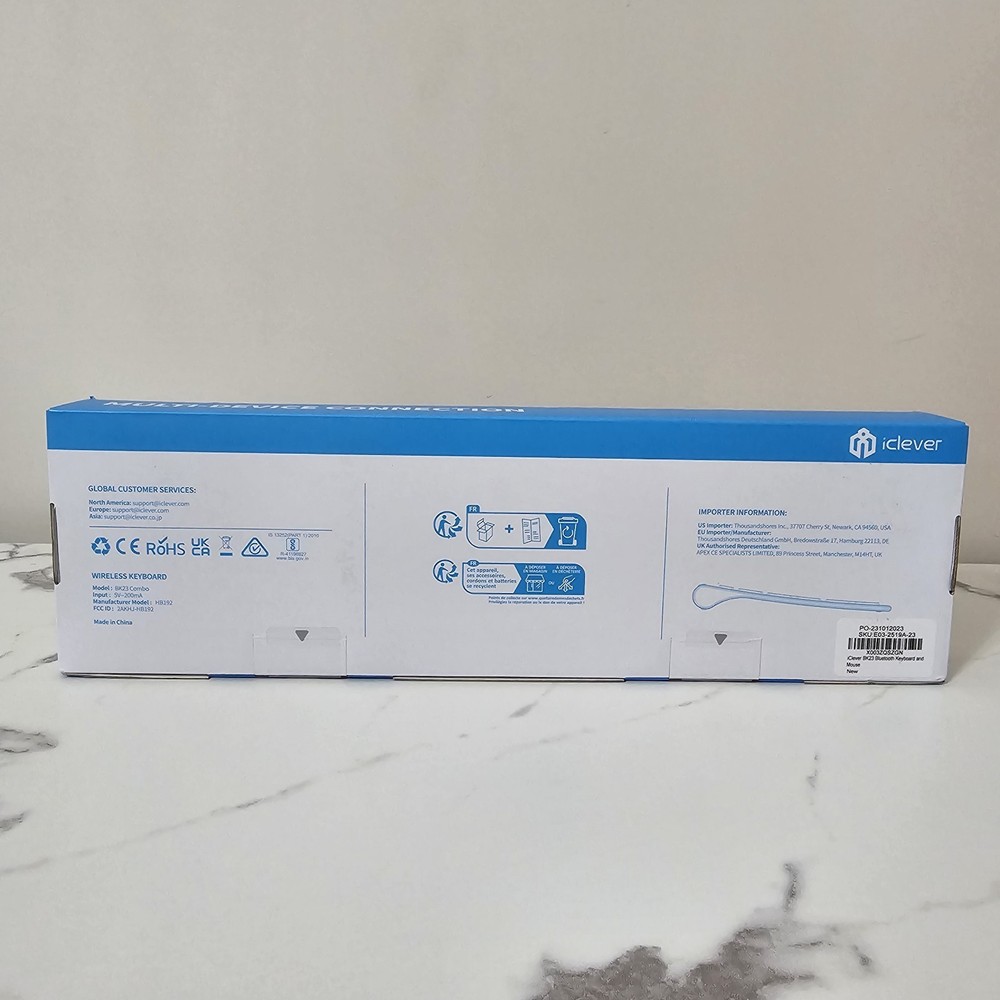 Iclever Bluetooth Multi-Device Connection Wireless Keyboard And Mouse BK23 Combo