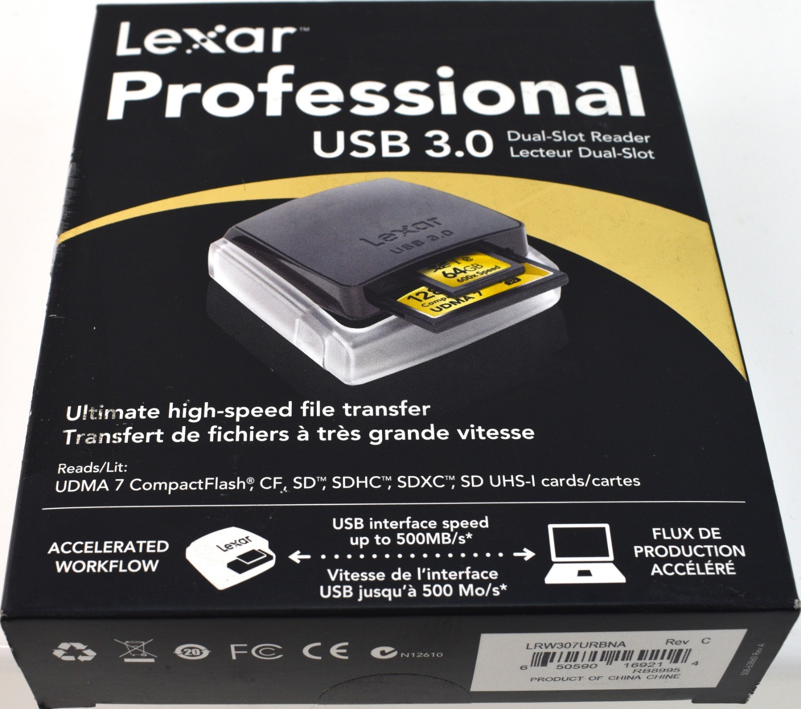 Lexar Professional USB 3.0 Dual-Slot Reader LRW307URBNA