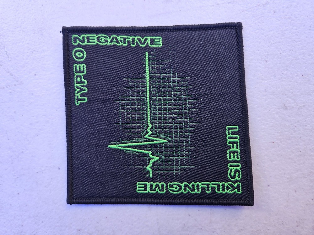 TYPE OF NEGATIVE, LIFE IS KILLING ME, SEW ON BLACK BORDER WOVEN PATCH