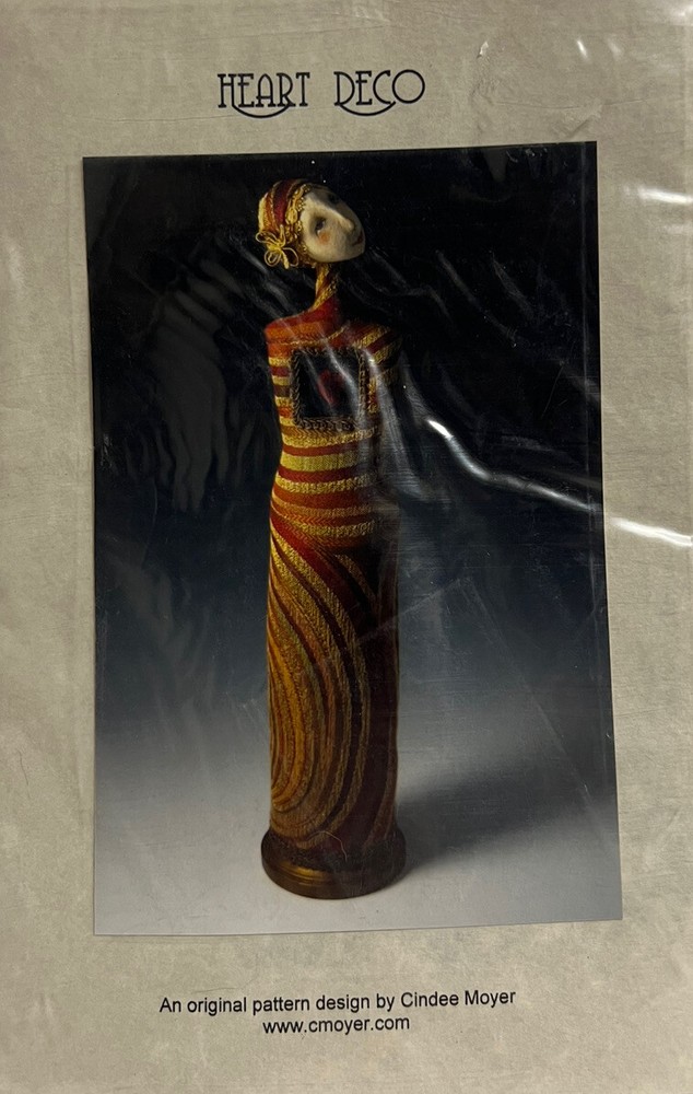 Cloth Art Doll Pattern OOP Heart Deco Cindee Moyer 18.5" Unused Pattern