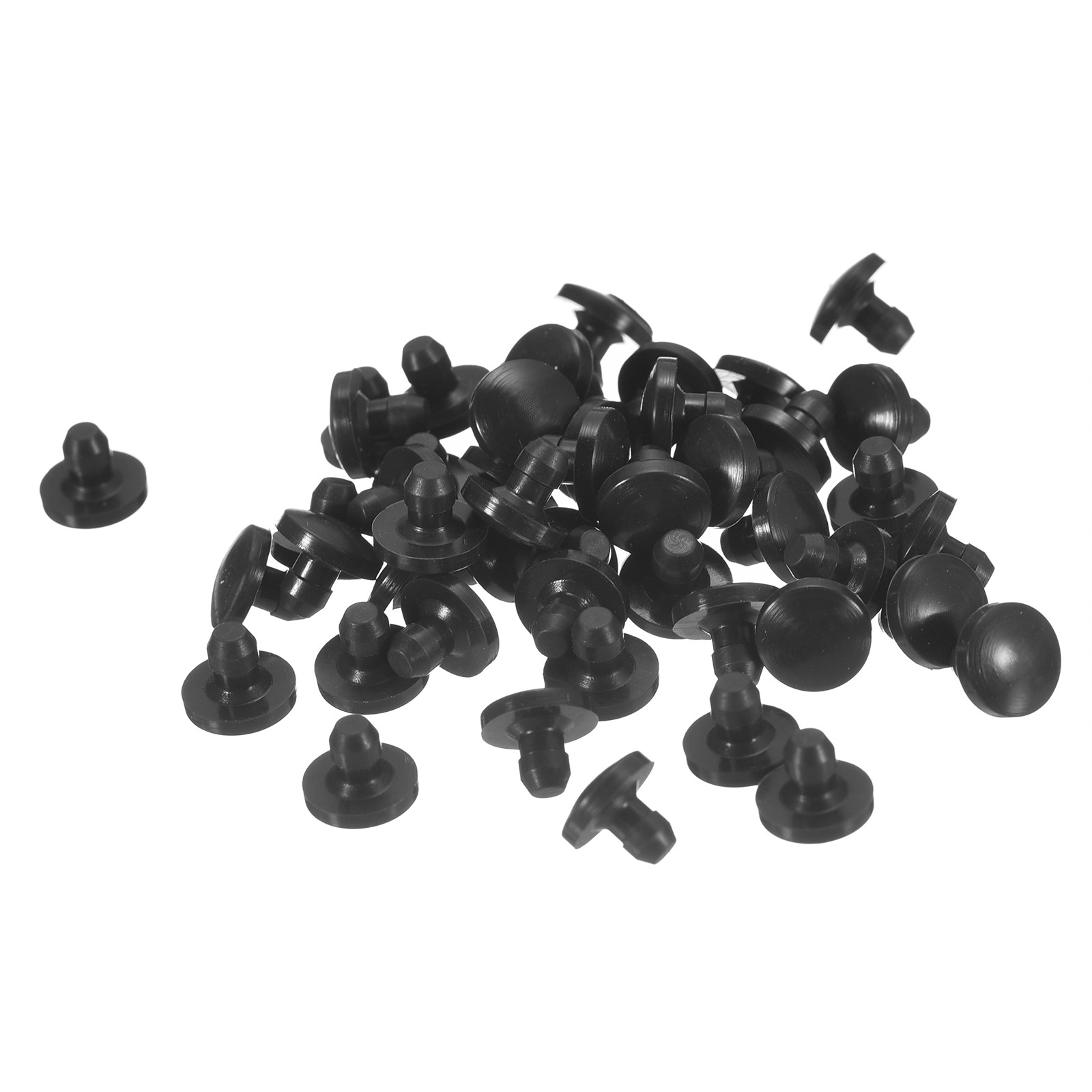 50Pcs Silicone Plugs Rubber Round Hole Plugs for 2.5-3mm Hole Black