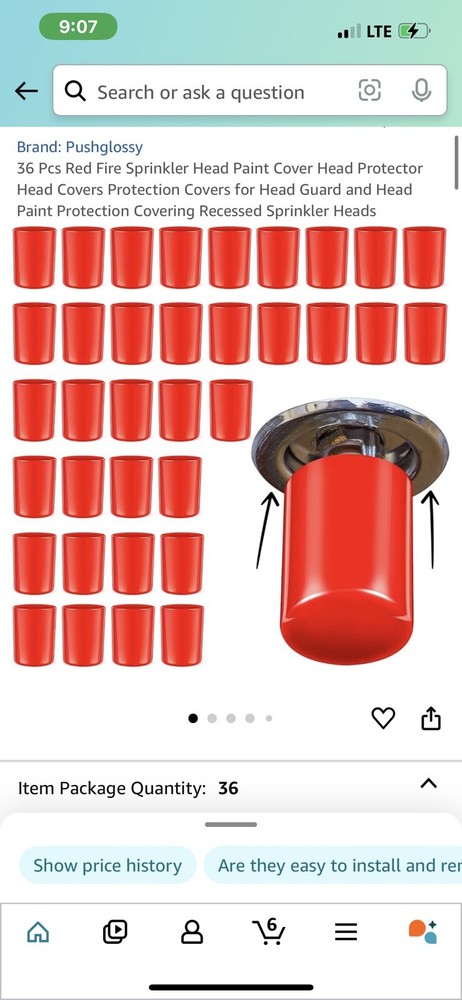 Pushglossy 36 Pieces Fire Sprinkler Head Covers (CST80)