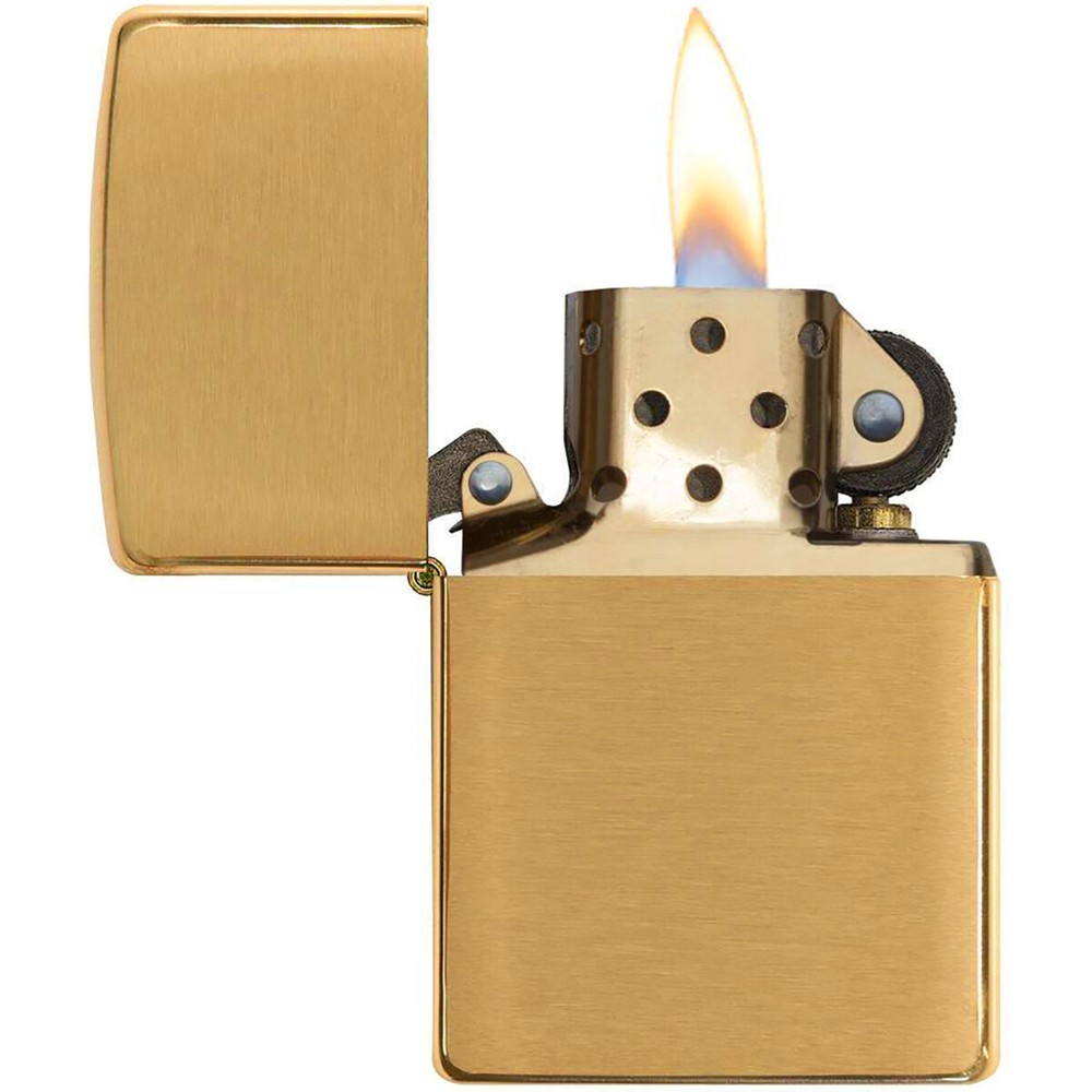 Zippo Solid Brass Brush Finish Pocket Lighter