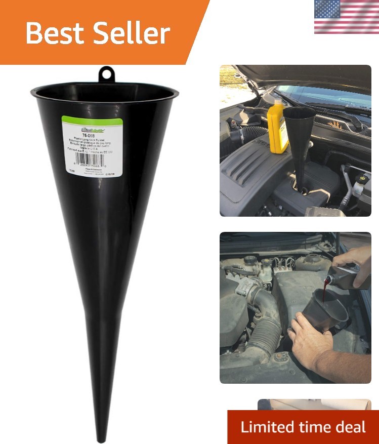 75-068 Long Neck Plastic Funnel - 2 Quart