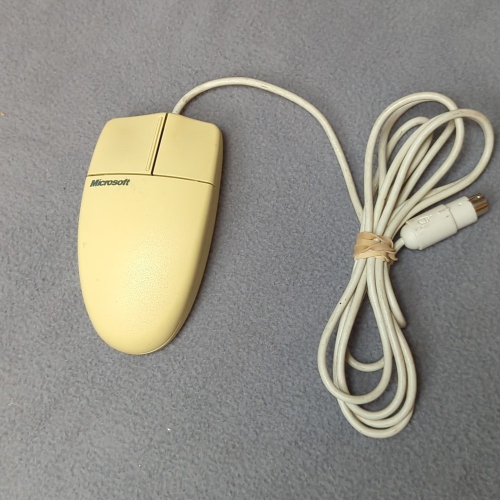 Vintage Microsoft 2 Button Basic Ball Mouse Serial and PS/2 Compatible X05-51694