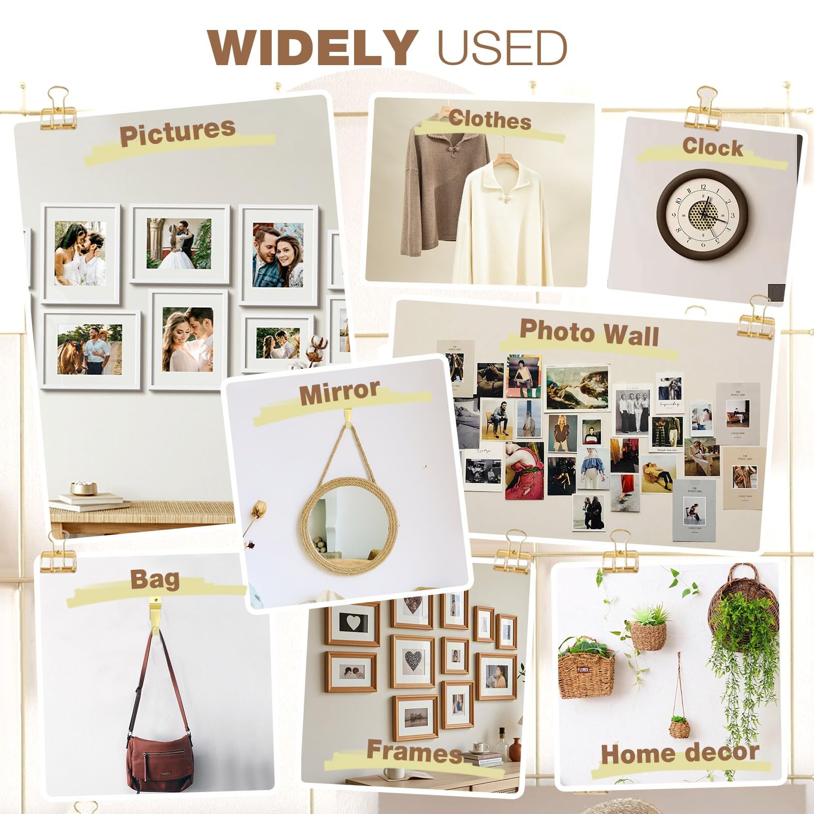 Lmutexyi 322Pcs Picture Hanging Kit, Professional Hangers with Gold