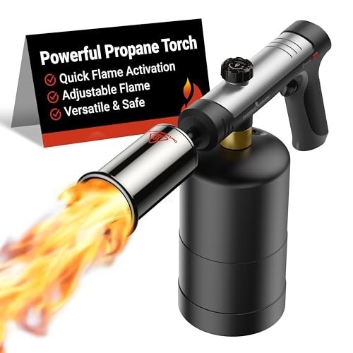 High-Performance Propane Torch with One-Touch Max Fire, Safety Lock, BBQ & Cooki