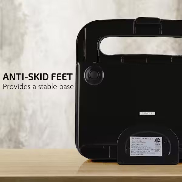 2-Slice Electric Sandwich Maker Non Stick Grill Black