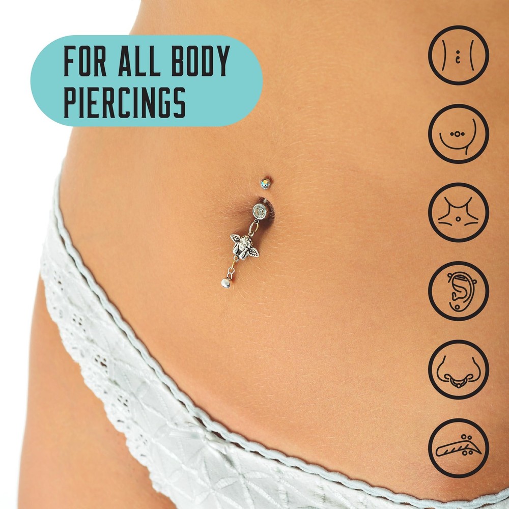 Piercing Aftercare Kit: Keloid & Piercing Bump Solution Oil(15ml) + Piercing ...