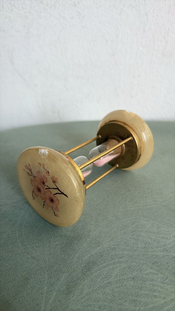 Old Hourglass With Alabaster Bases