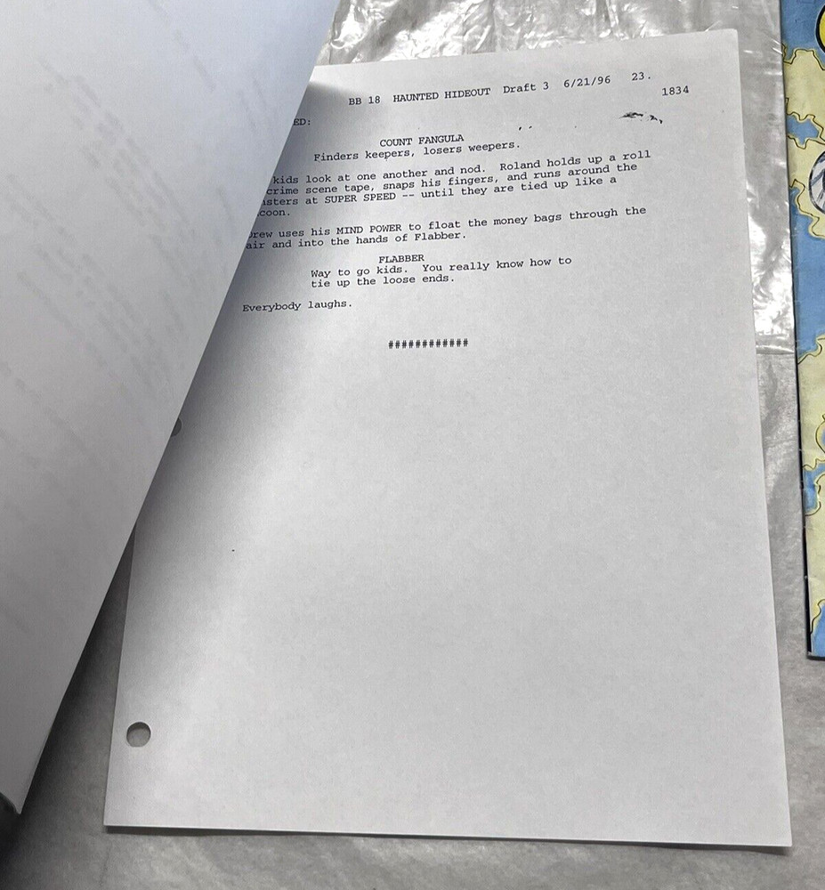 Saban's Beetleborgs Original TV Show Script & Prop Comic Book Haunted Hideout