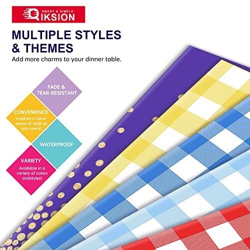 White Plastic Tablecloth Disposable Table Covers White Table 3 Pack A2 White