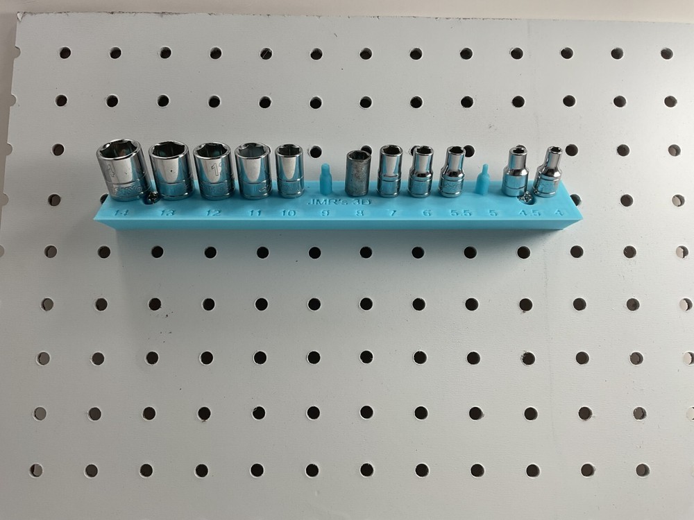 1/4 drive socket holder wall mount - metric (blue)