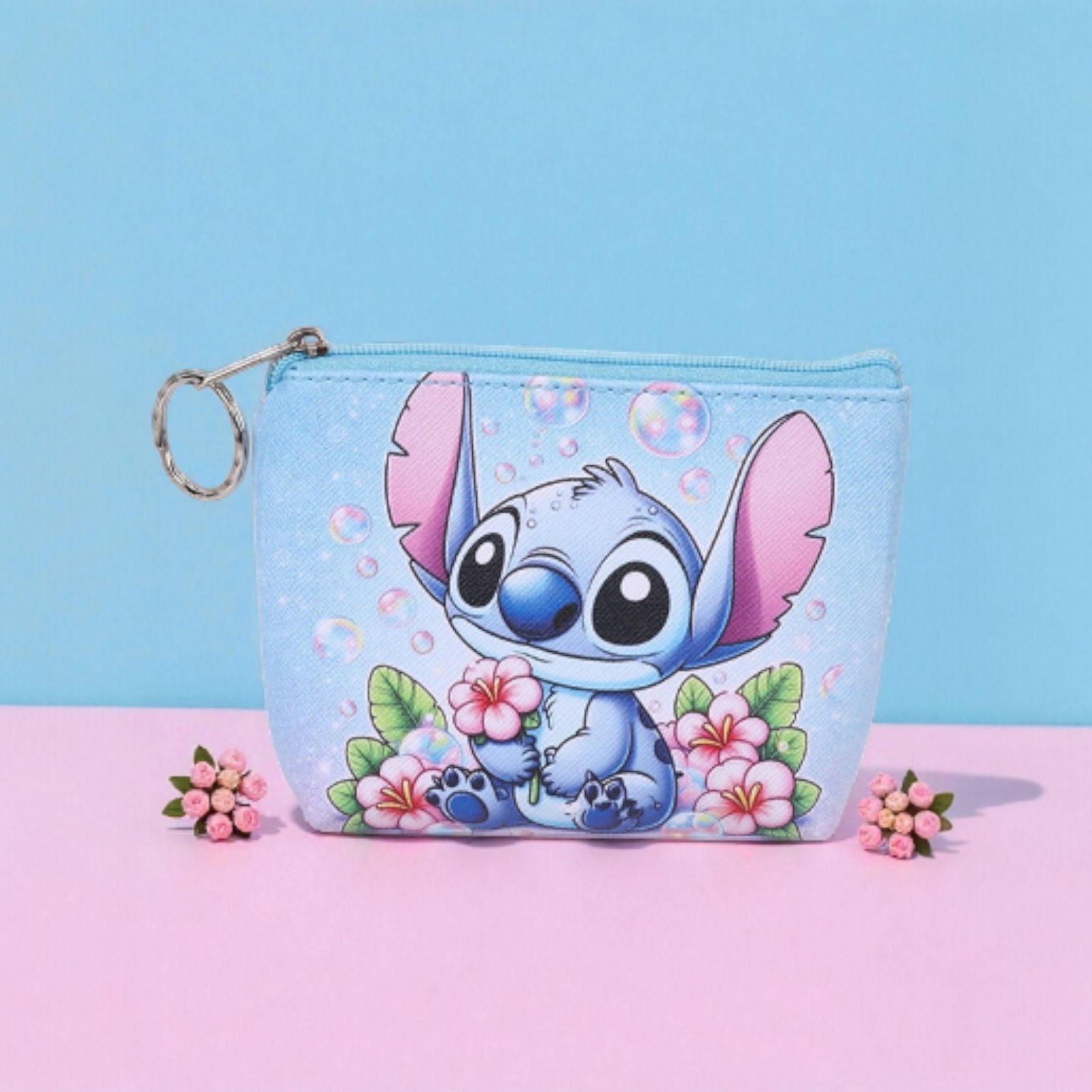 Disney Stitch Mini Coin Purse Clutch Key Case Storage Bag Cartoon