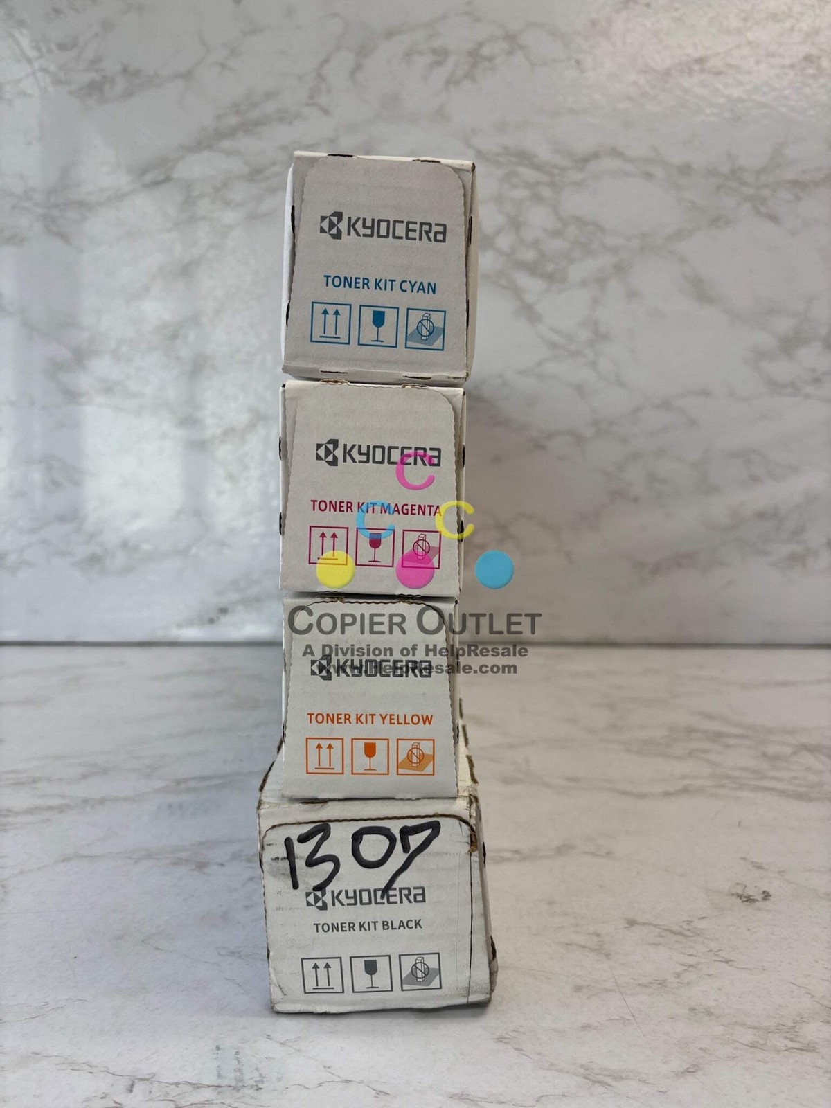 4 Genuine Kyocera TASKalfa 3554ci Cyan, Mag, Yellow & Black Toners TK-8377 CMYK