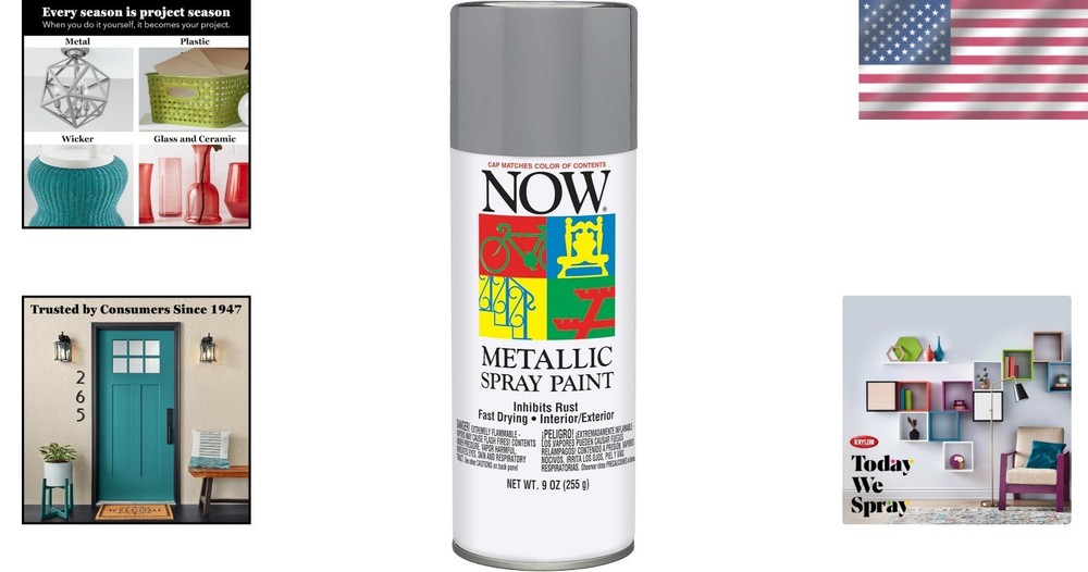 Transform Projects with Krylon 9 oz Gloss Aluminum Spray Paint - Rust-Resistant