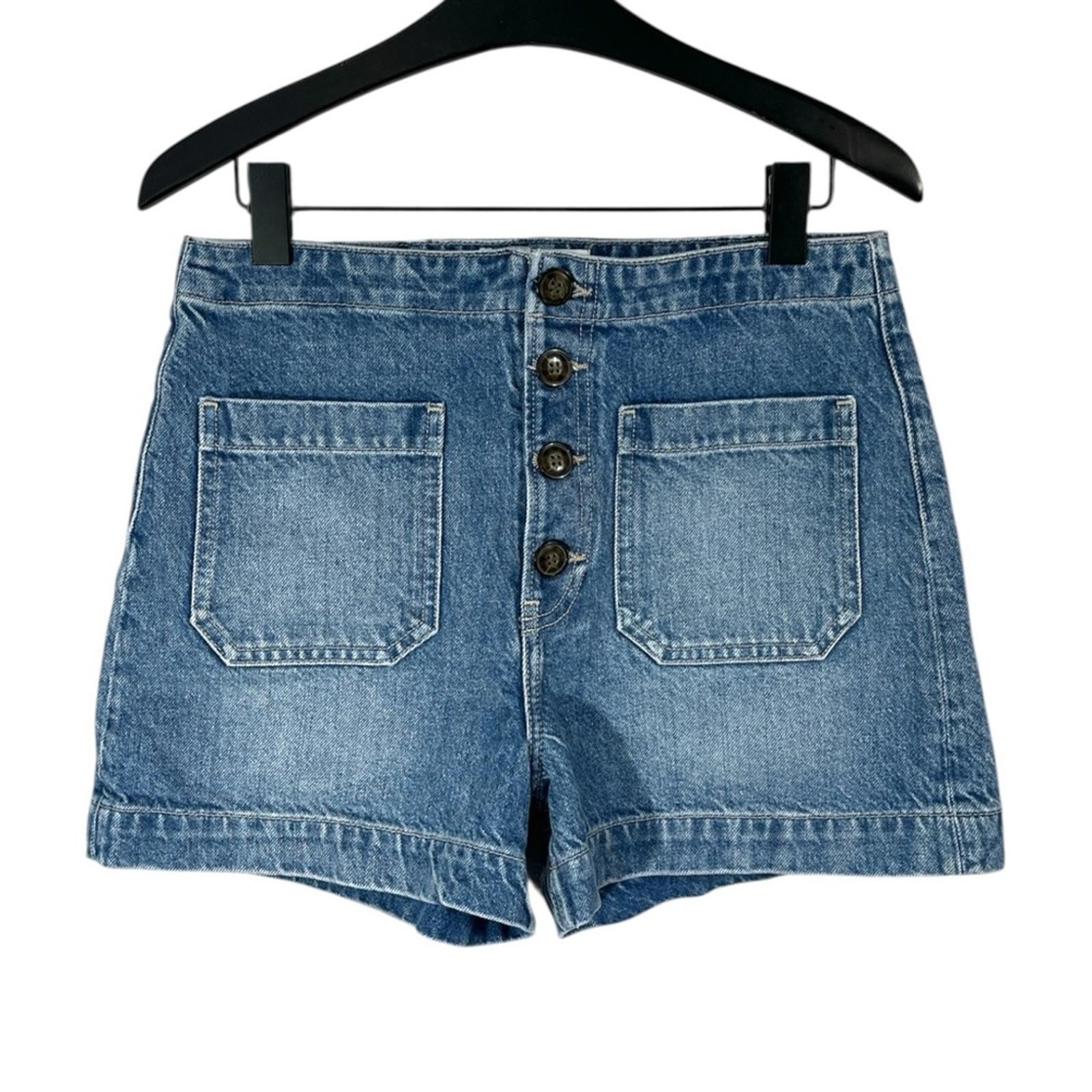 Reformation Eloise Denim Short size 29 High Waist Exposed Button Fly