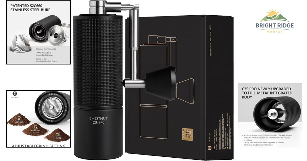 Versatile Coffee Grinder with Foldable Handle for Convenience and Portability