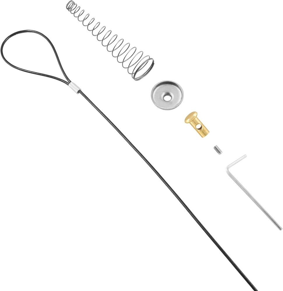 Rust-Resistant Black Spring Latch Cable for Easy Door Operation, 2-6" Thickness