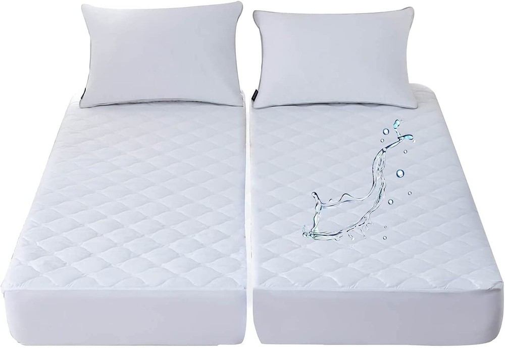 Waterproof Quilted Split California King Mattress Protector Pad for Adjustabl...