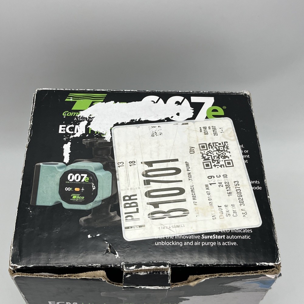 UNTESTED Taco 007e ECM High Efficiency Variable Speed Circulator Pump A30