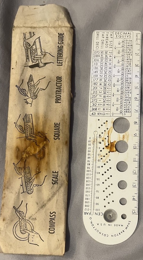 Vintage Tools:Graph,Scale,Speed Calculator,Table,Compass,Measure,Estimator