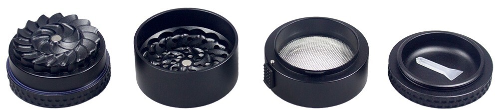 2.5'' 4 Parts Viking Axe Toothless Mortar Plus Pestle Grinder Black Color