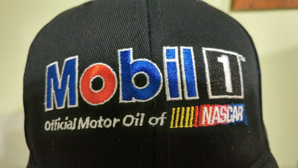 NASCAR MOBIL 1 HAT MENS  ADJUSTABLE  STRAP BLACK  NEW