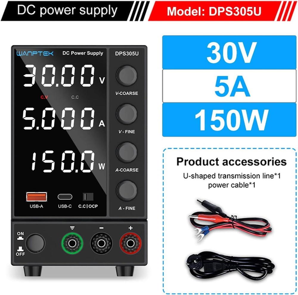 DPS305U Adjustable DC 0-30V 0-5A Lab Power Supply Variable Bench Switching