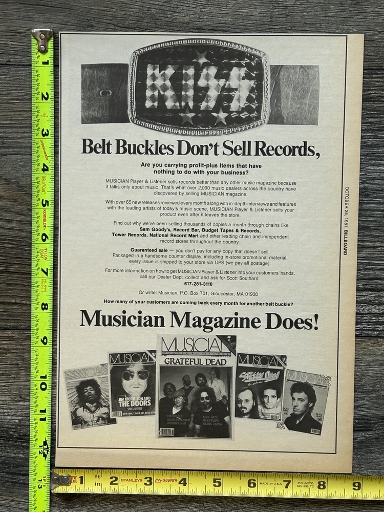 KISS Ad Advert Belt Buckles Pacifica Boutwell Enterprises Vintage Kiss Aucoin A