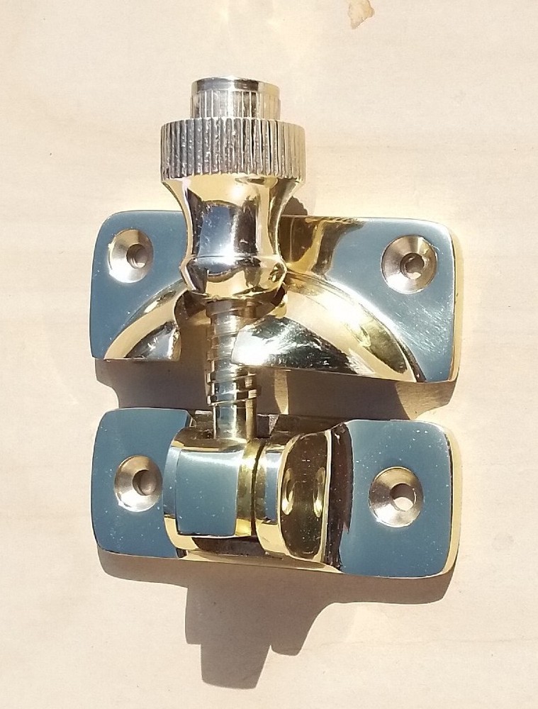 Retro Victorian style Brass Gold Shiny Sash window Lock Latch Catch Security