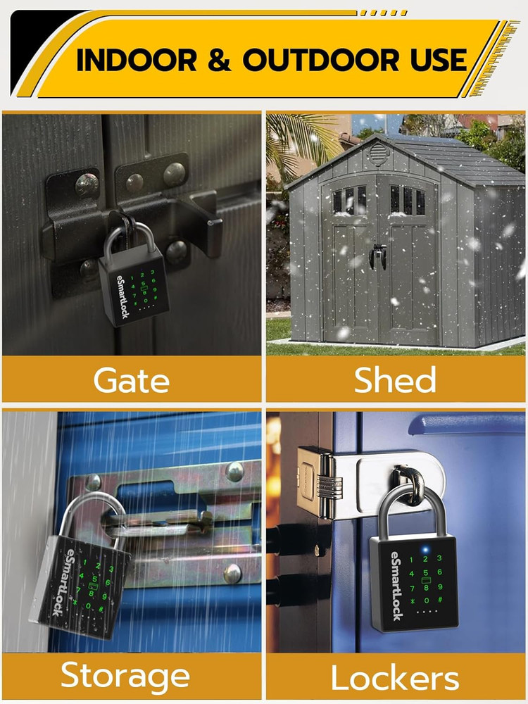 Pothunder Smart Heavy-Duty Padlock with Biometric and RFID Security Features
