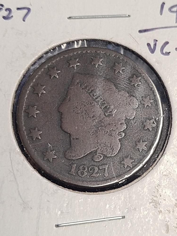 1827 Coronet Matron Head  Large Cent