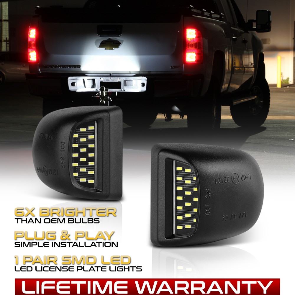 1999-2013 Chevy Silverado Avalanche BRIGHT SMD LED License Plate Lights Lamp SET
