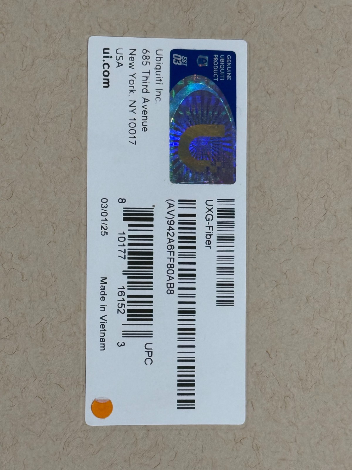 Ubiquiti Gateway Fiber, UXG-Fiber, 4-port 2.5 Gb - Basically NEW