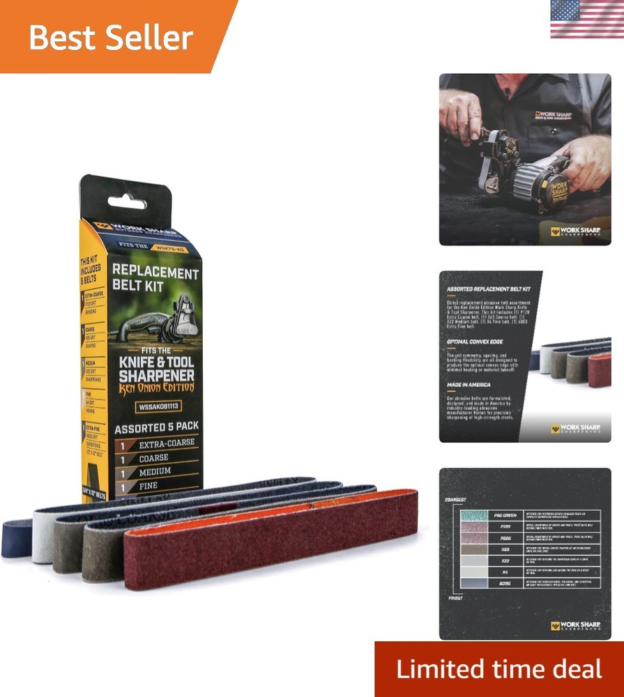 Assorted Abrasive Belts Replacement for Ken Onion Sharpener - Long-Lasting Kit