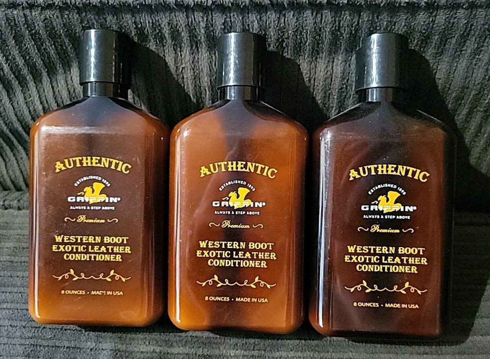 (3) Griffin Authentic Western Boot Exotic Leather Conditioner 8oz