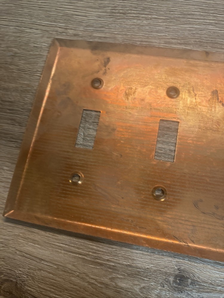 5 Gang Vintage Copper Toggle Switch Cover See Notes