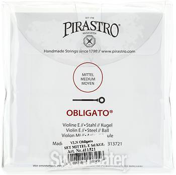 Pirastro Obligato Violin String Set - 4/4 Size Ball-end E