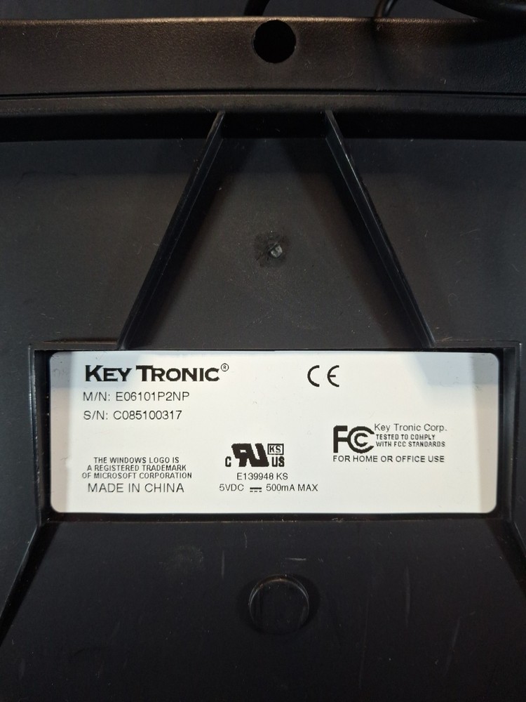 KeyTronic E06101P2NP PS/2 QWERTY Keyboard