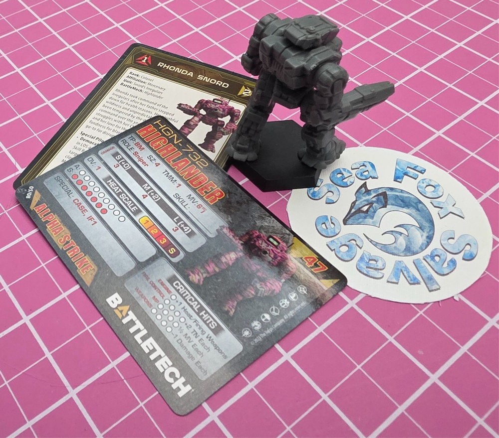 BattleTech Highlander Mech -- Snord's Irregulars Assault Lance + Cards