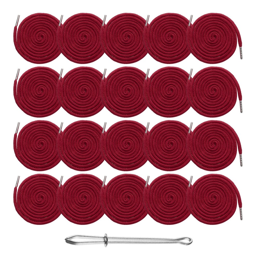 20pcs Drawstring Cords 51" Replacement Drawstring with Threader, Burgundy