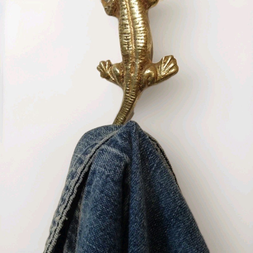 Lizard Shape Wall Hook Brass Victorian Style Kitchen Bathroom Hang Coat Hat Hook