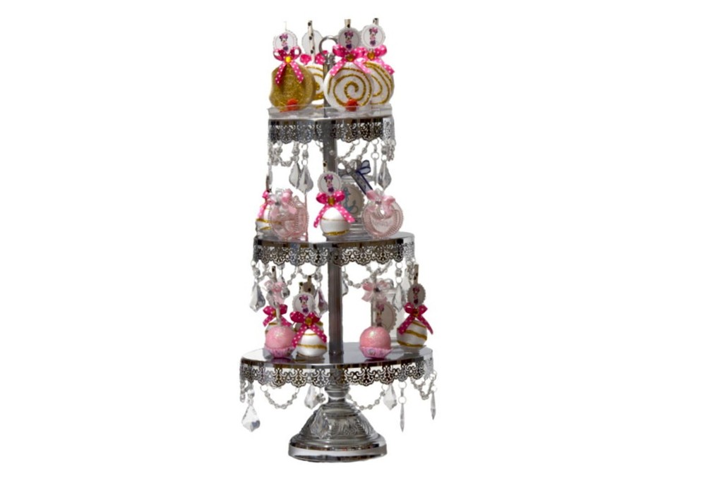 3 tier cupcake stand crystal drops