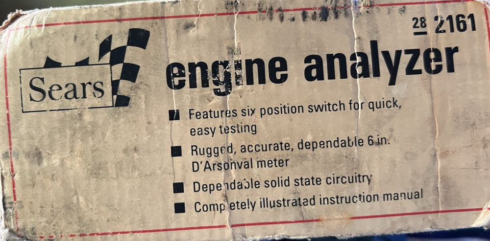 Vintage Sears Engine Analyzer 12 Volt Ignition Systems 28 2161 w/Manual Untested