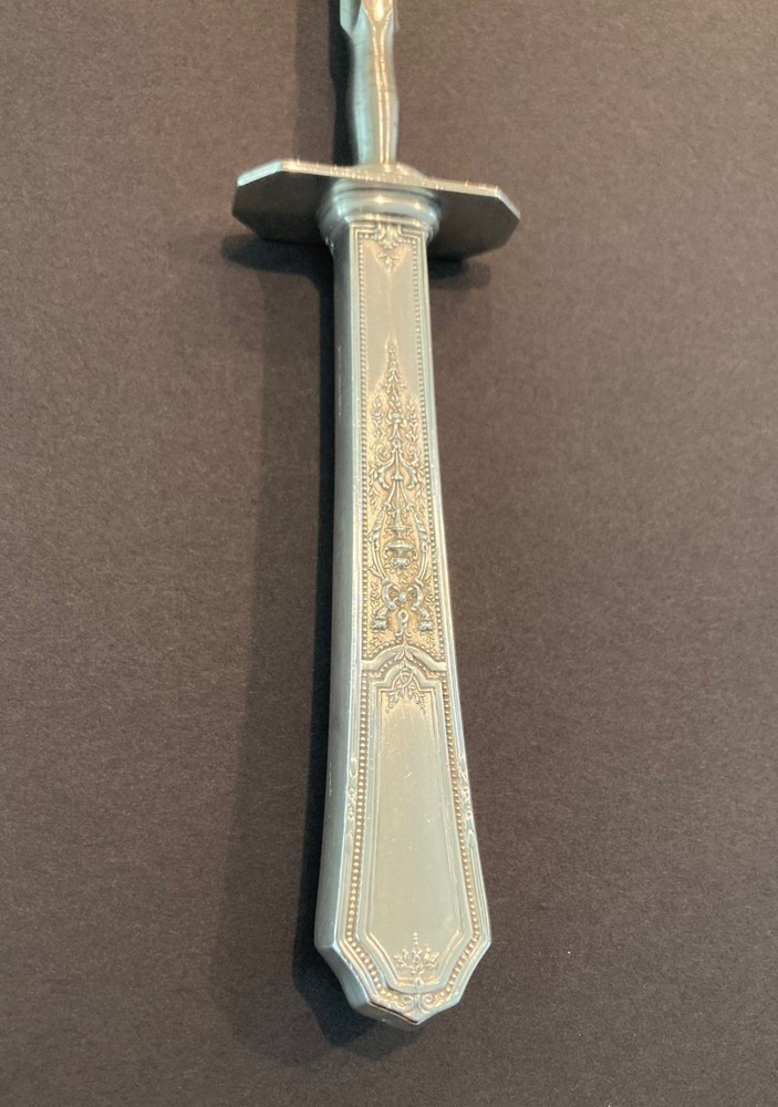 1847 Rogers Bros Ancestral 1924 Silverplate Carving Set Knife & Sharper & Fork!