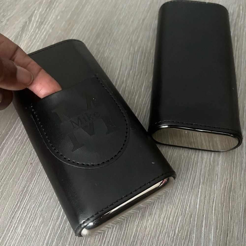 Mike (Personalized) Black Leather Cigar Case